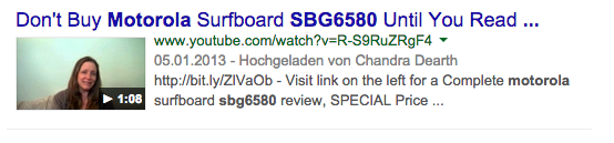 Screenshot: Google-Suche "motorola SBG6580"