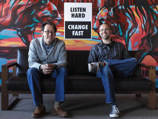 Mailchimp-Gründer und -CEOs Ben Chestnut & Dan Kurzius (Screenshot: Mailchimp)