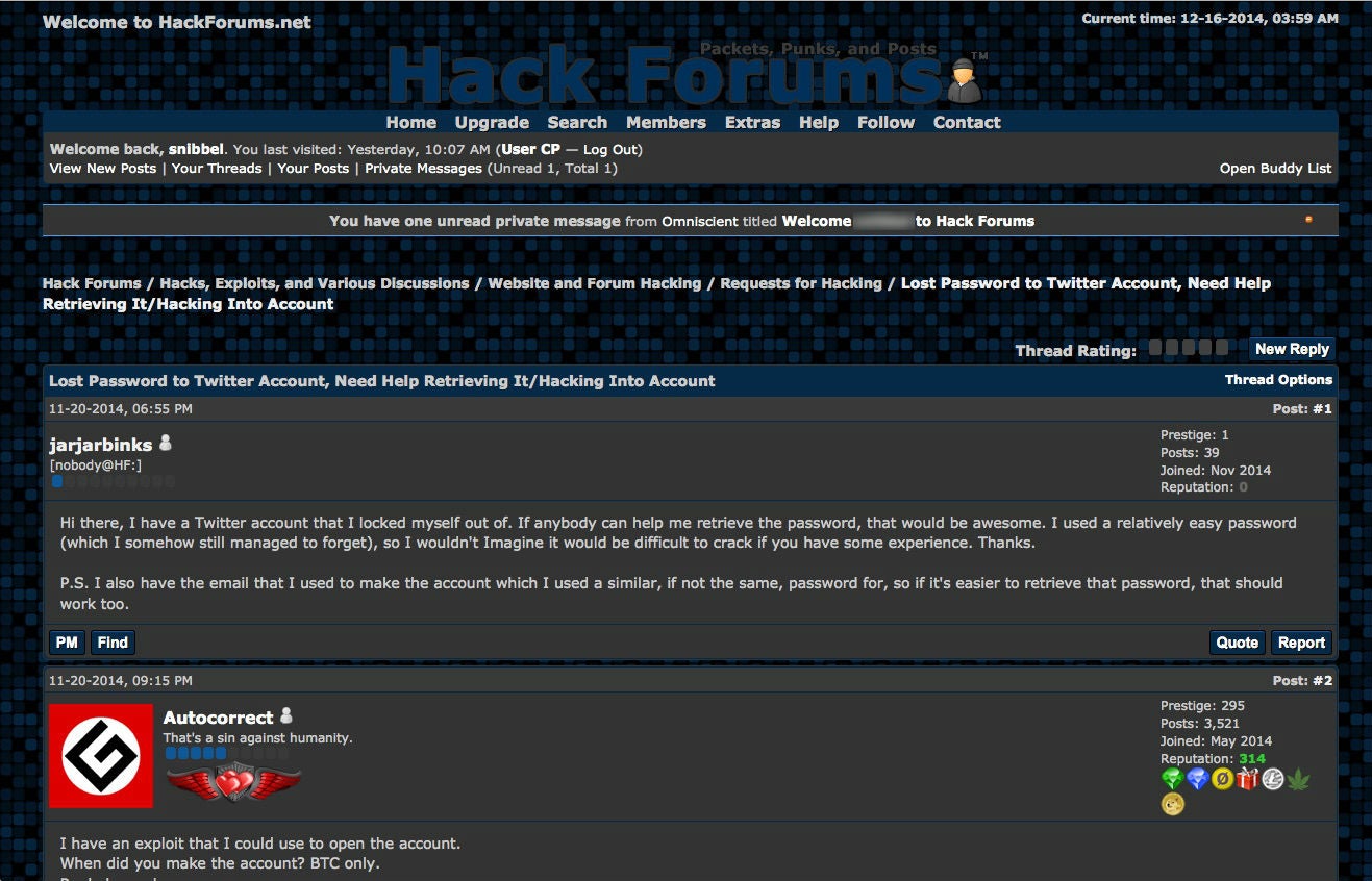 Screenshot von Hackforums.net