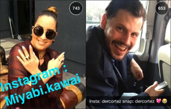 Bonnie Strange bewirbt über ihren Snapchat-Account die Social-Media-Profile von Miyabi Kawai und Manuel Cortez, Moderatoren der Vox-Sendung "Schrankalarm" 