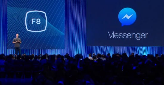 Facebook-Gründer und -CEO Mark Zuckerberg bei der Vorstellung des neuen Messengers auf der F8 Konferenz am vergangenen Freitag