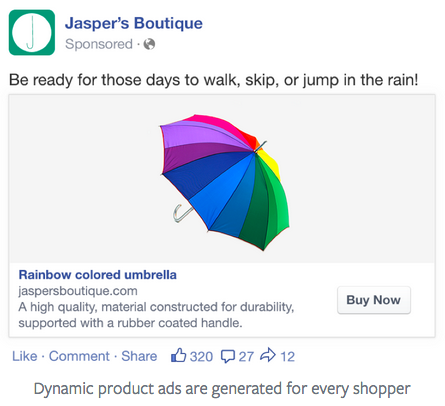 Beispiel einer Retargeting-Kampagne mit „Dynamic Product Ads“ (Foto: Facebook)