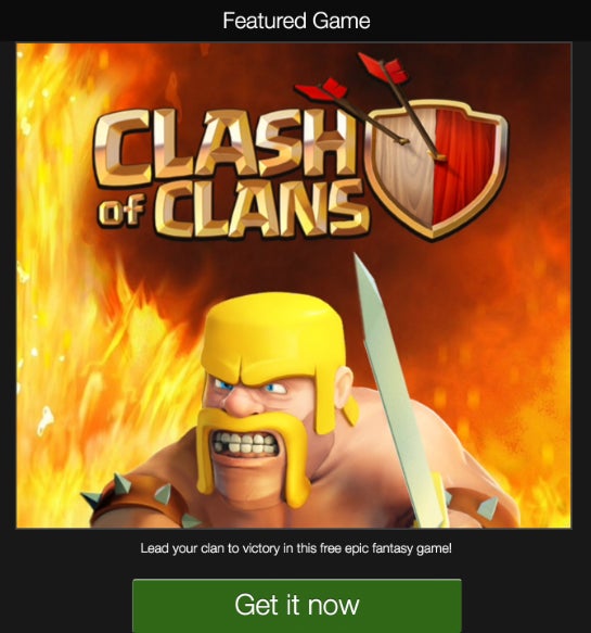 In-App-Werbung für "Clash of Clans"