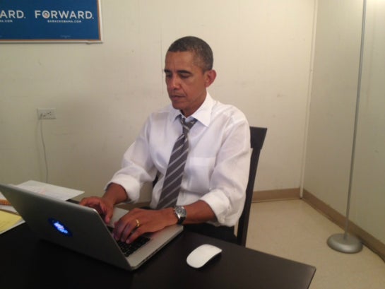 US-Präsident Barack Obama bei seinem "Aks Me Anything" im Jahr 2012.