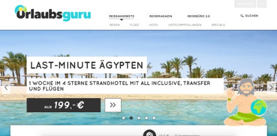 Urlaubsguru.de – Die Webseite heute