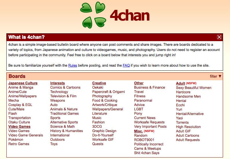 4chan.org Startseite