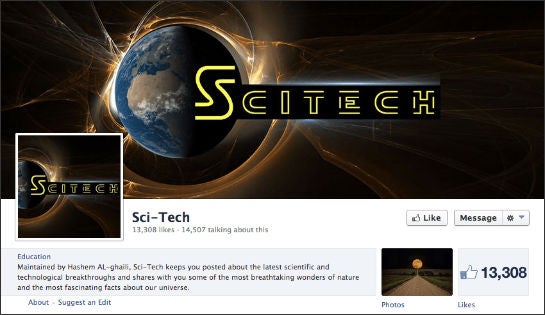 Al-Ghailis "Sci-Tech"-Facebook-Seite in ihren Anfängen