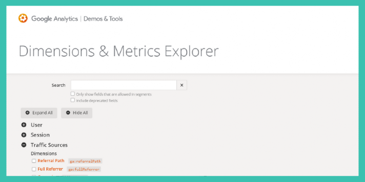 Dimensions & Metrics Explorer von Google Analytics