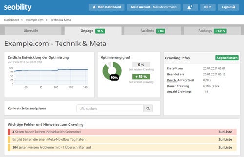 Seobility Screenshot