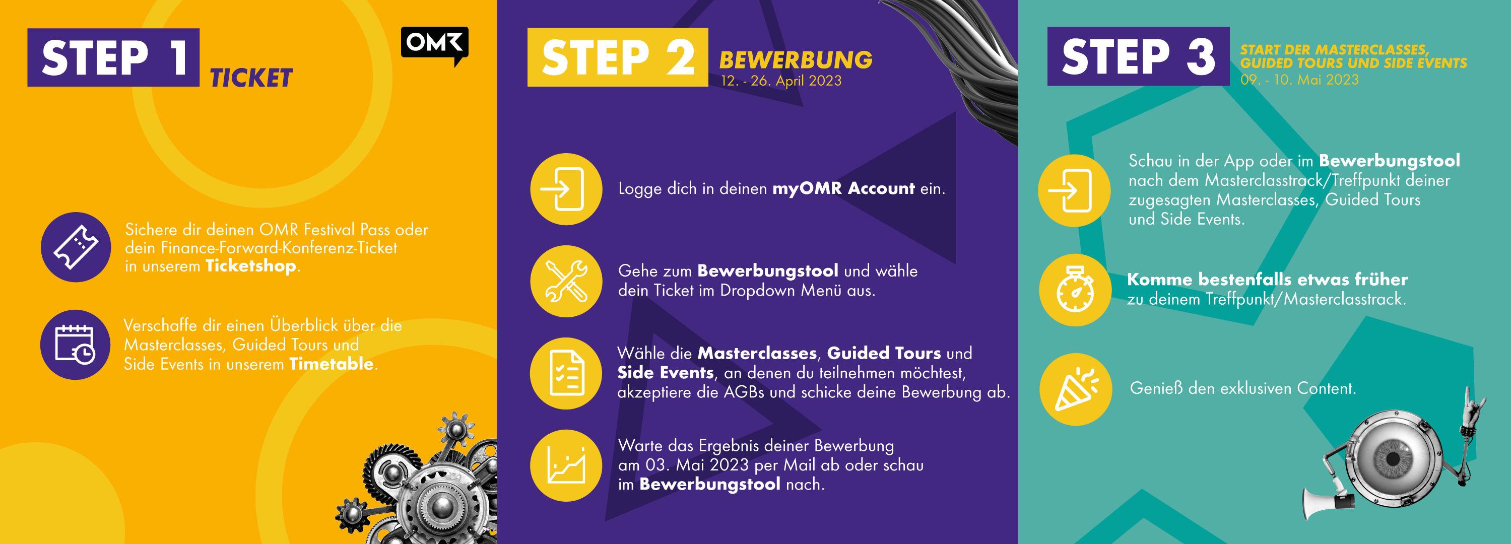 Bewerbung Masterclasses, Guided Tours und Side Events für OMR23