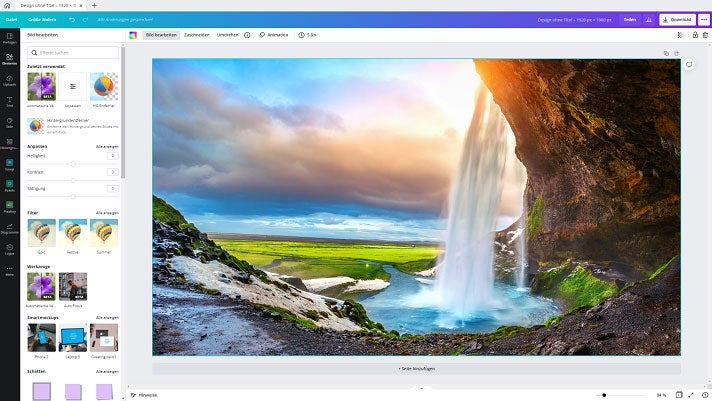 User interface screenshot of the image editing software Canva
